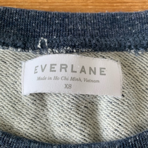 Sold Everlane XS Light French Terry Crewneck Top Blue - Picture 5 of 7